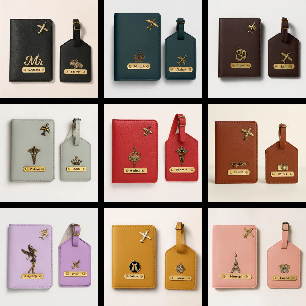 Celedhub Personalized Passport Cover & Luggage Tag Combo | Custom Name Travel Gift Set Celedhub