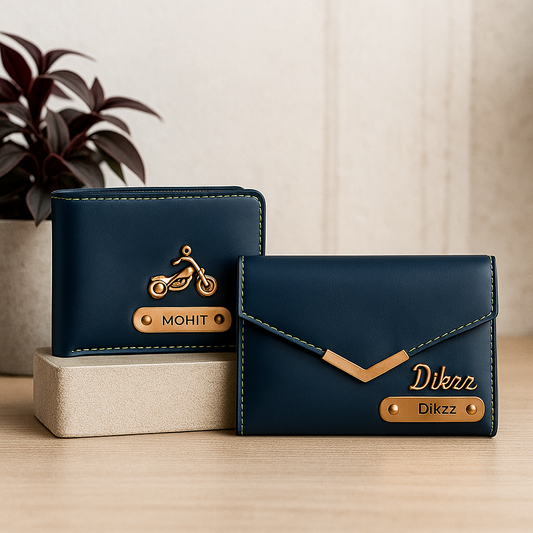 Customised Wallet &amp; 3 Fold Clutch Combo Set