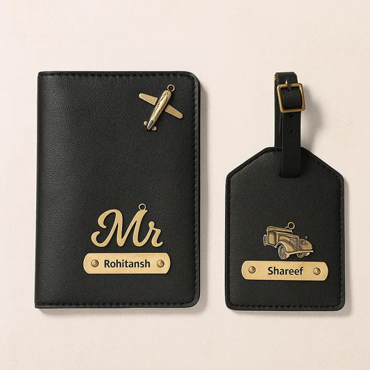 Celedhub Personalized Passport Cover & Luggage Tag Combo | Custom Name Travel Gift Set Celedhub