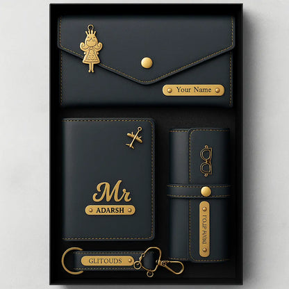 Customized 4 in One Combo Pack Of Mini Clutch, Sunglasses Cover, Keychain &amp; Passport Cover Celedhub