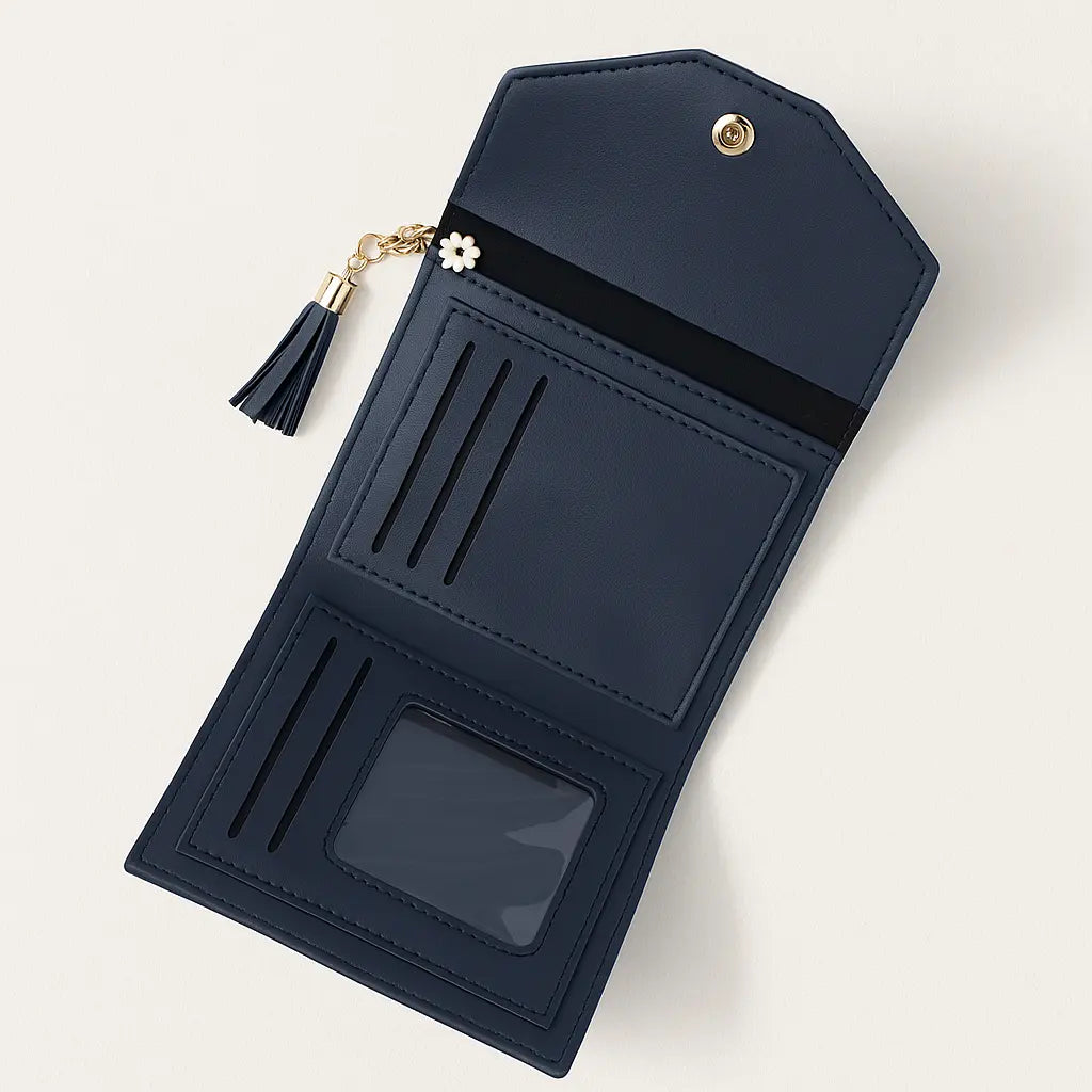 Personalized Leather Clutch | Custom Name Engraved Purse with Tassel Celedhub