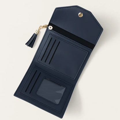 Personalized Leather Clutch | Custom Name Engraved Purse with Tassel Celedhub