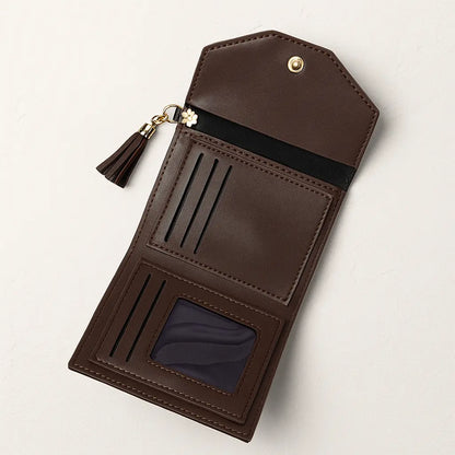 Personalized Leather Clutch | Custom Name Engraved Purse with Tassel Celedhub