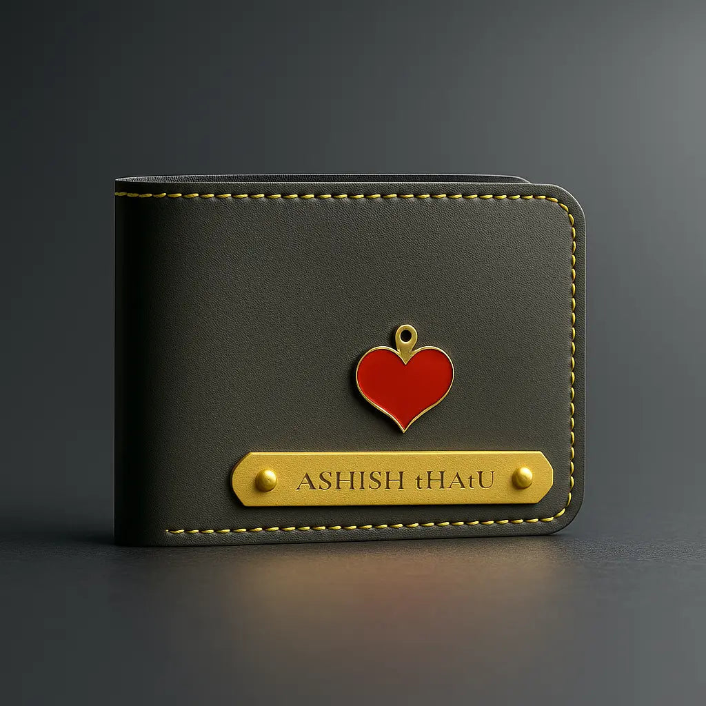 Customised MK Wallet & Lether Keychain Combo, Best Gift Set for Men, Faux Lether wallet, Combo Pack Celedhub