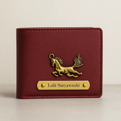 Personalized Leather Imported Wallet and Imported Keychain Set, Black and Brown, Gold Embellishments, Custom Name Engraving Celedhub