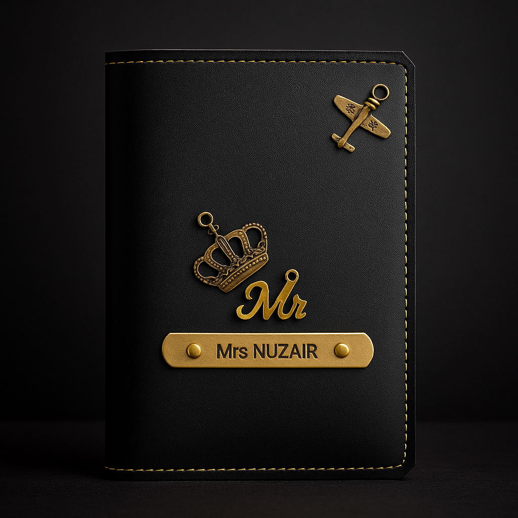 Customized Gift 4 in One Combo Of Wallet, Keychain, Sunglasses Cover & Passport Cover