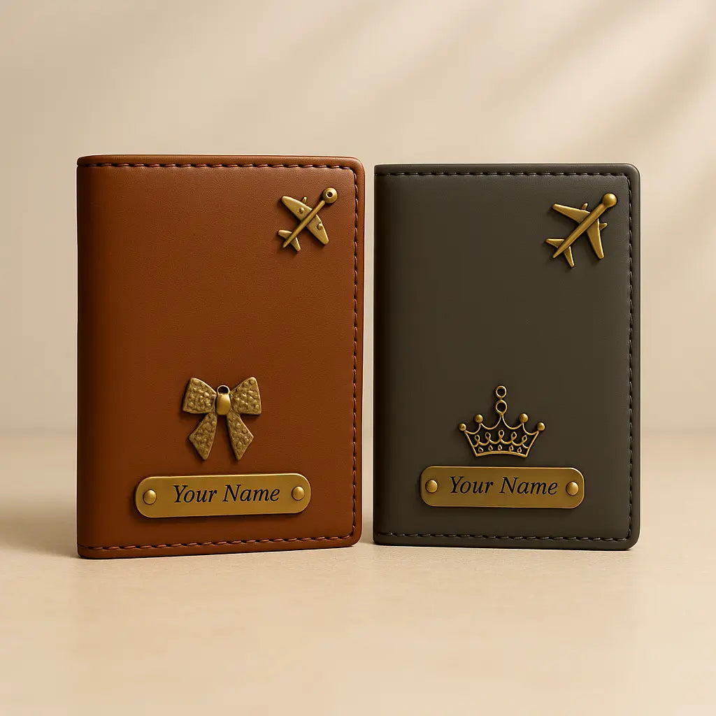 Customized Textured Passport Cover Combo | Passport Holder for Travel with Card Slots & Document Storage Celedhub