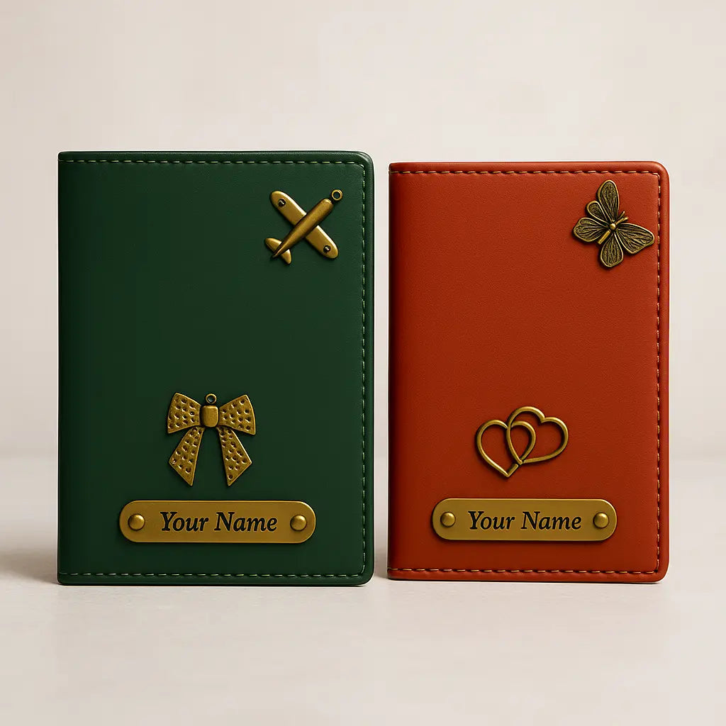 Customized Textured Passport Cover Combo | Passport Holder for Travel with Card Slots & Document Storage Celedhub