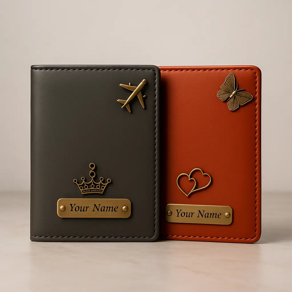 Customized Textured Passport Cover Combo | Passport Holder for Travel with Card Slots & Document Storage Celedhub