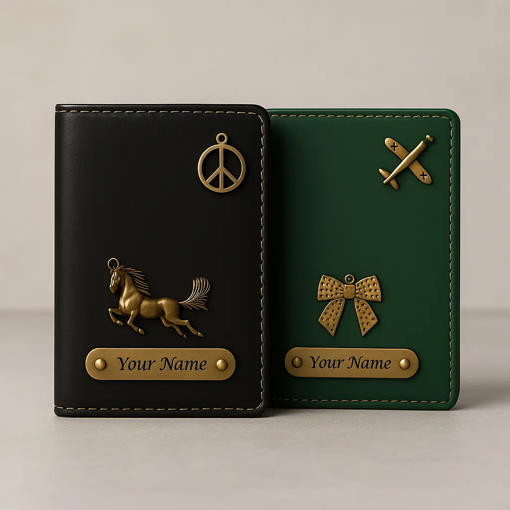 Customized Textured Passport Cover Combo | Passport Holder for Travel with Card Slots & Document Storage Celedhub