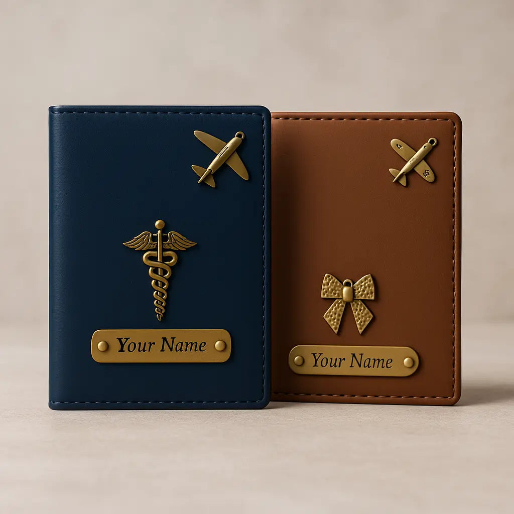 Customized Textured Passport Cover Combo | Passport Holder for Travel with Card Slots & Document Storage Celedhub