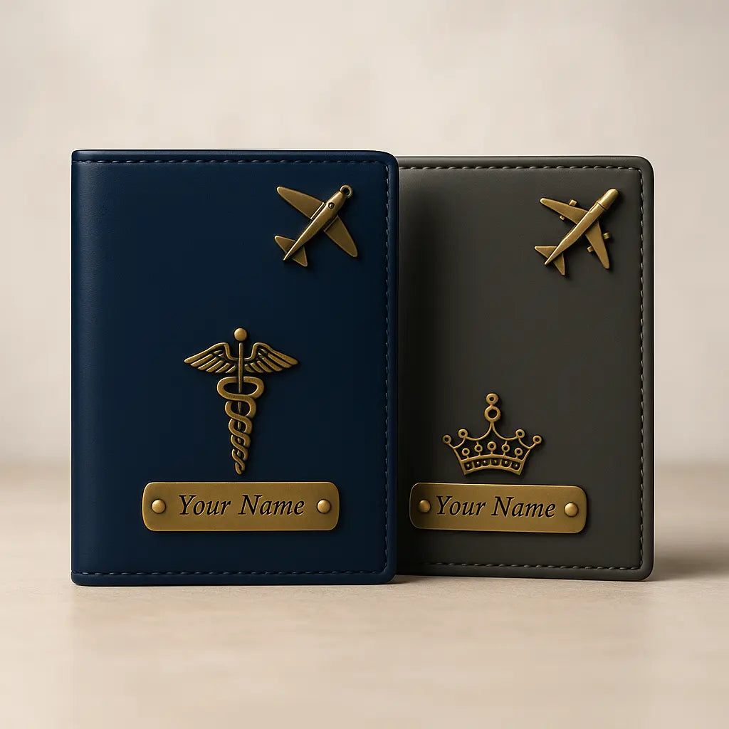 Customized Textured Passport Cover Combo | Passport Holder for Travel with Card Slots & Document Storage Celedhub