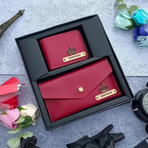 Customized Wallet & Clutch Gift Set | Personalized Leather Combo with Name Engraving Celedhub