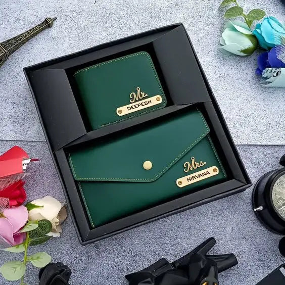 Customized Wallet & Clutch Gift Set | Personalized Leather Combo with Name Engraving Celedhub