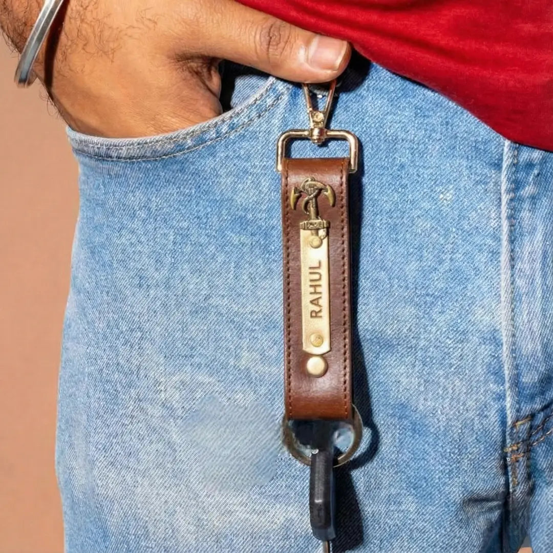 Customized Leather Keychain with Name | Personalized Engraved Key Ring for Men & Women Celedhub