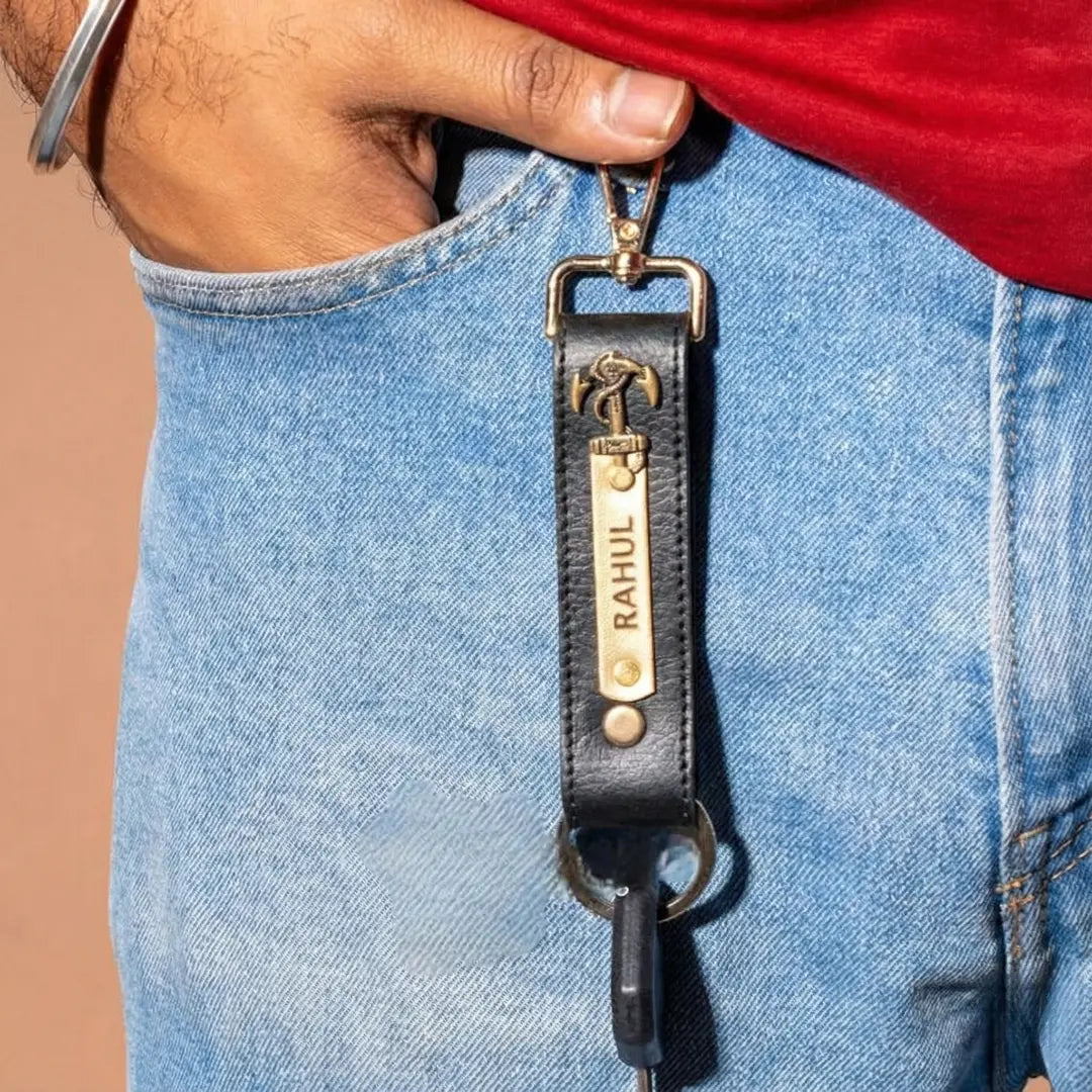 Customized Leather Keychain with Name | Personalized Engraved Key Ring for Men & Women Celedhub