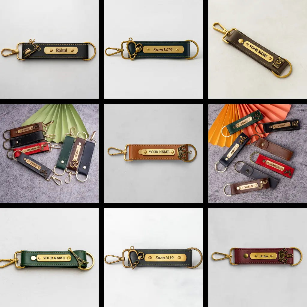 Customized Leather Keychain with Name | Personalized Engraved Key Ring for Men & Women Celedhub