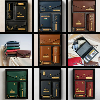 Customized 4 in One Combo Pack Of Mini Clutch, Sunglasses Cover, Keychain &amp; Passport Cover Celedhub