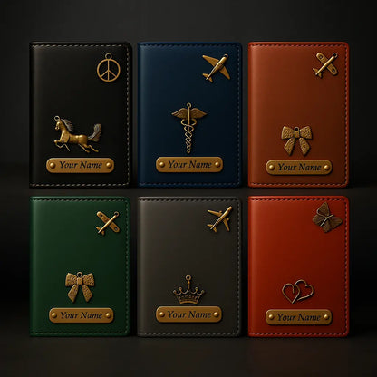 Customized Textured Passport Cover Combo | Passport Holder for Travel with Card Slots & Document Storage Celedhub